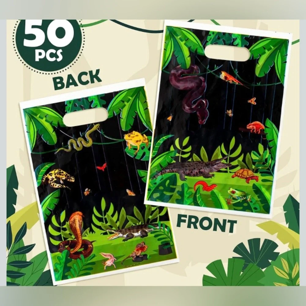 (24) reptile themed plastic gift Bags